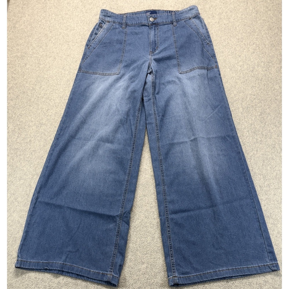 Project Indigo Womens Wide Leg Jeans Blue Denim Comfort Outdoor Workwear L